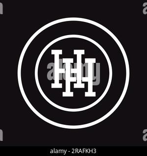 Modern Streetwear HH Initial Monogram Text Letter Logo Design Stock Vector