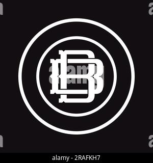 Modern Streetwear BD or DB Initial Monogram Text Letter Logo Design Stock Vector