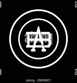 Modern Streetwear BA or AB Initial Monogram Text Letter Logo Design Stock Vector