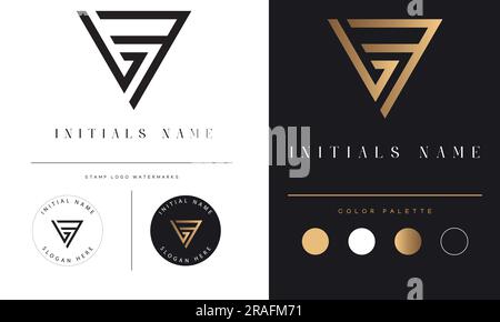 Luxury LF or FL Initial Monogram Text Letter Logo Design Stock Vector