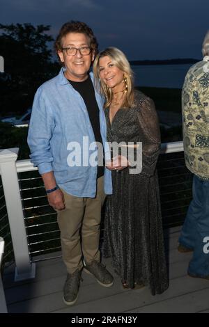 David Ludwig and Dr Robi Ludwig attend the Patriotic Sunset Soiree 2023 at a private residence in Southampton, NY on July 1, 2023. (Photo by David Warren /Sipa? USA) Credit: Sipa USA/Alamy Live News Stock Photo