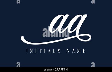 AA Initial Monogram Text Letter Logo Design aa signature Stock Vector