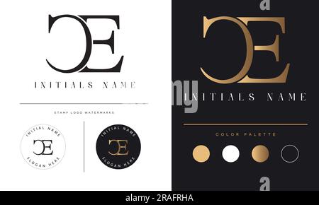 Luxury CE or EC Initial Monogram Text Letter Logo Design Stock Vector