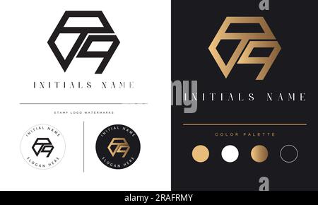 Luxury BP or PB Initial Monogram Text Letter Logo Design Stock Vector