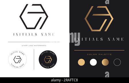 Luxury LF or FL Initial Monogram Text Letter Logo Design Stock Vector