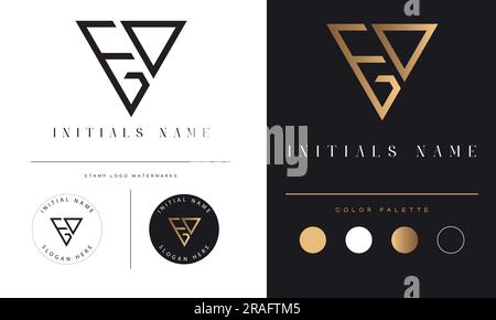 Luxury ED or DE Initial Monogram Text Letter Logo Design Stock Vector