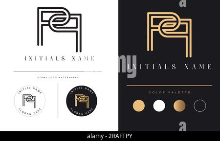 Luxury PP Initial Monogram Text Letter Logo Design Stock Vector