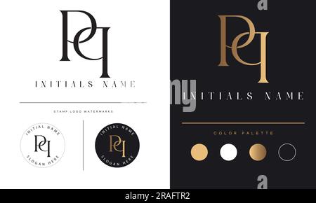 Luxury PP Initial Monogram Text Letter Logo Design Stock Vector
