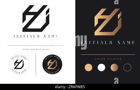 Luxury HI or IH Initial Monogram Text Letter Logo Design Stock Vector