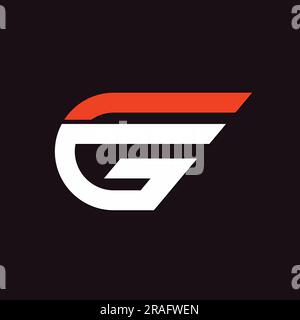Modern GF or FG Initial Monogram Text Letter Logo Design Stock Vector