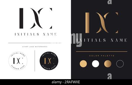 Luxury DC or CD Initial Monogram Text Letter Logo Design Stock Vector
