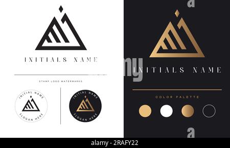 Luxury MI or IM Initial Monogram Text Letter Logo Design Stock Vector