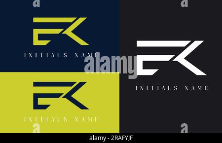 Luxury EK or KE Initial Monogram Text Letter Logo Design Stock Vector
