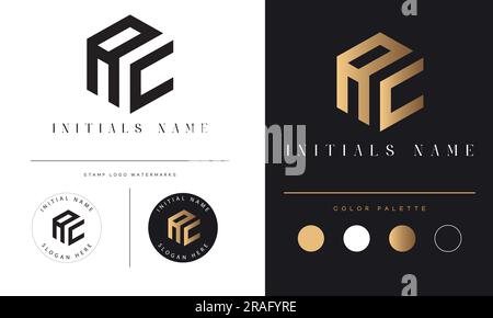 Luxury CA or AC Initial Monogram Text Letter Logo Design Stock Vector