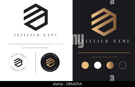Luxury ED or DE Initial Monogram Text Letter Logo Design Stock Vector