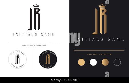Luxury LR or RL Initial Monogram Text Letter Logo Design Stock Vector
