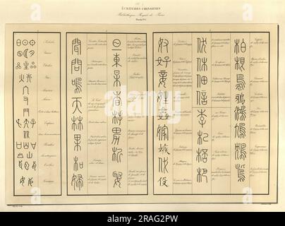 Vintage illustration of Examples of early Chinese writing, Universal ...