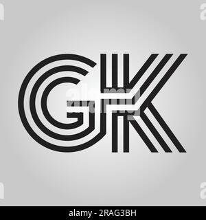 Luxury GK or KG Initial Monogram Text Letter Logo Design Stock Vector