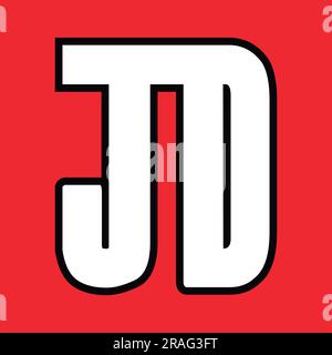 Modern JD or DJ Initial Monogram Text Letter Logo Design Stock Vector
