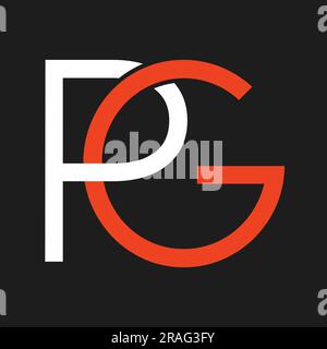 Luxury PG or GP Initial Monogram Text Letter Logo Design Stock Vector