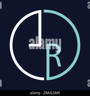 Luxury LR or RL Initial Monogram Text Letter Logo Design Stock Vector