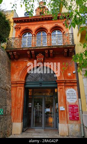 GRASSE, FRANCE -17 APR 2023- View of the Musee International de la Parfumerie (International Perfume Museum) located in Grasse, Provence, France. Stock Photo