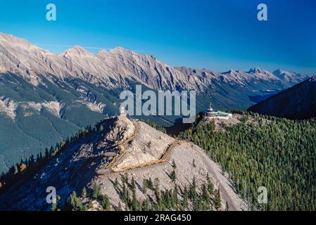 Aerial image of Banff, Alberta, Canada Stock Photo