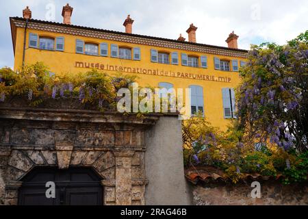 GRASSE, FRANCE -17 APR 2023- View of the Musee International de la Parfumerie (International Perfume Museum) located in Grasse, Provence, France. Stock Photo