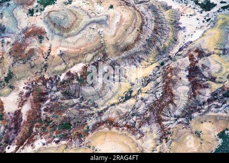 Aerial image of Dinosaur Provincial Park, Alberta, Canada Stock Photo