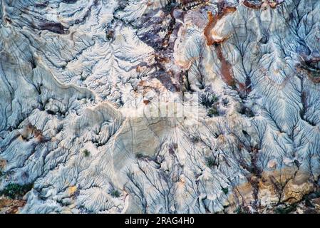 Aerial image of Dinosaur Provincial Park, Alberta, Canada Stock Photo