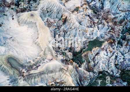 Aerial image of Dinosaur Provincial Park, Alberta, Canada Stock Photo