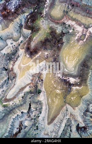 Aerial image of Dinosaur Provincial Park, Alberta, Canada Stock Photo