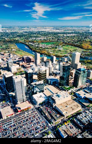 Aerial image of Edmonton, Alberta, Canada Stock Photo