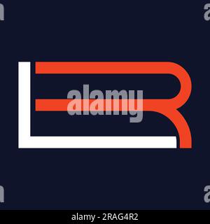 Luxury LR or RL Initial Monogram Text Letter Logo Design Stock Vector