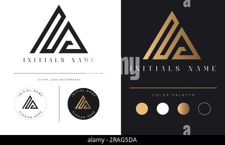 Luxury NA or AN Initial Monogram Text Letter Logo Design Stock Vector