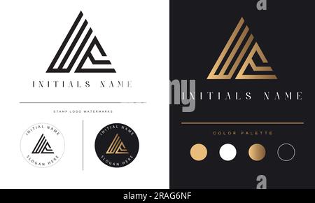 Luxury WE or EW Initial Monogram Text Letter Logo Design Stock Vector