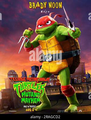 TEENAGE MUTANT NINJA TURTLES: MUTANT MAYHEM, US character poster, Raphael ( voice: Brady Noon), 2023. © Paramount Pictures / Courtesy Everett  Collection Stock Photo - Alamy