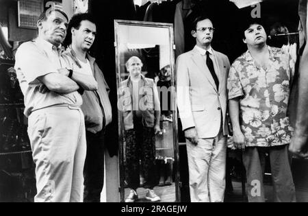 Jack Duffy, Michael Keaton, Peter Boyle, Christopher Lloyd, Stephen Furst, on-set of the Film, 'The Dream Team', Universal Pictures, 1989 Stock Photo