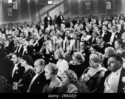 Elisabeth Bergner (2nd row, center), on-set of the British Film, 'Dreaming Lips', United Artists, 1937 Stock Photo