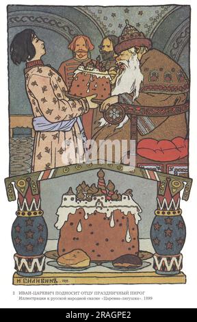 Illustration for the Russian Fairy Story 'The Frog Princess' 1899 by Ivan Bilibin Stock Photo