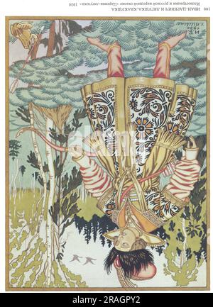 Illustration for the Russian Fairy Story 'The Frog Princess' 1930 by Ivan Bilibin Stock Photo