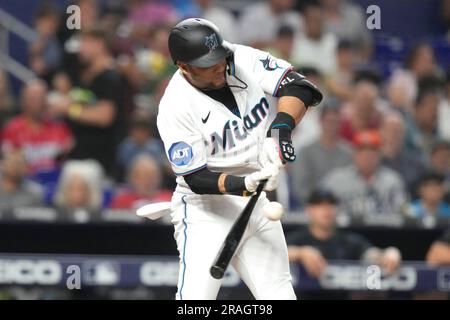 Miami Marlins' Jorge Soler hits against the Arizona Diamondbacks during the  first inning of a baseball game, Tuesday, May 9, 2023, in Phoenix. (AP  Photo/Matt York Stock Photo - Alamy