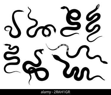 Set of Snake Silhouette Stock Vector