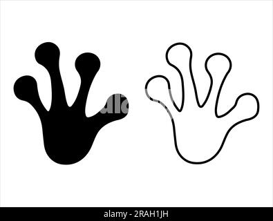 Set of Frog Feet Silhouette Stock Vector