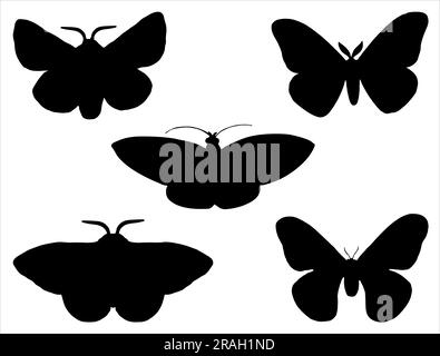 Moth Art Silhouette Stock Vector Image & Art - Alamy