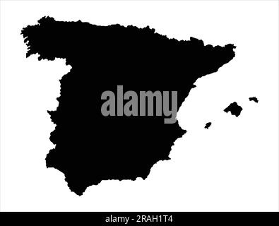 Spain Map Silhouette Stock Vector