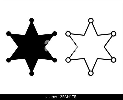 Sheriff star silhouette vector art white background Stock Vector Image ...