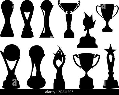 Set of Trophy Silhouette Stock Vector