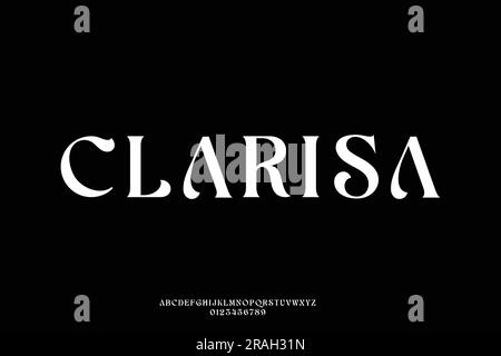 Elegant luxury curved typeface display font vector. Beautiful typography style illustration Stock Vector