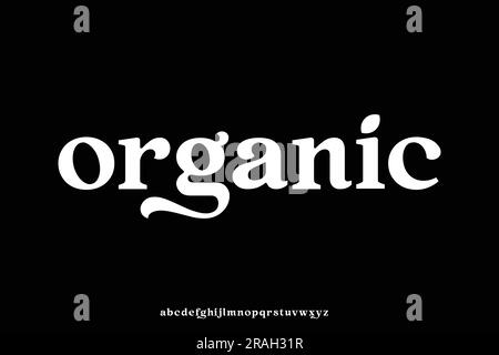 Organic Font Rounded Elegant natural organic typeface display font vector illustration Stock ...